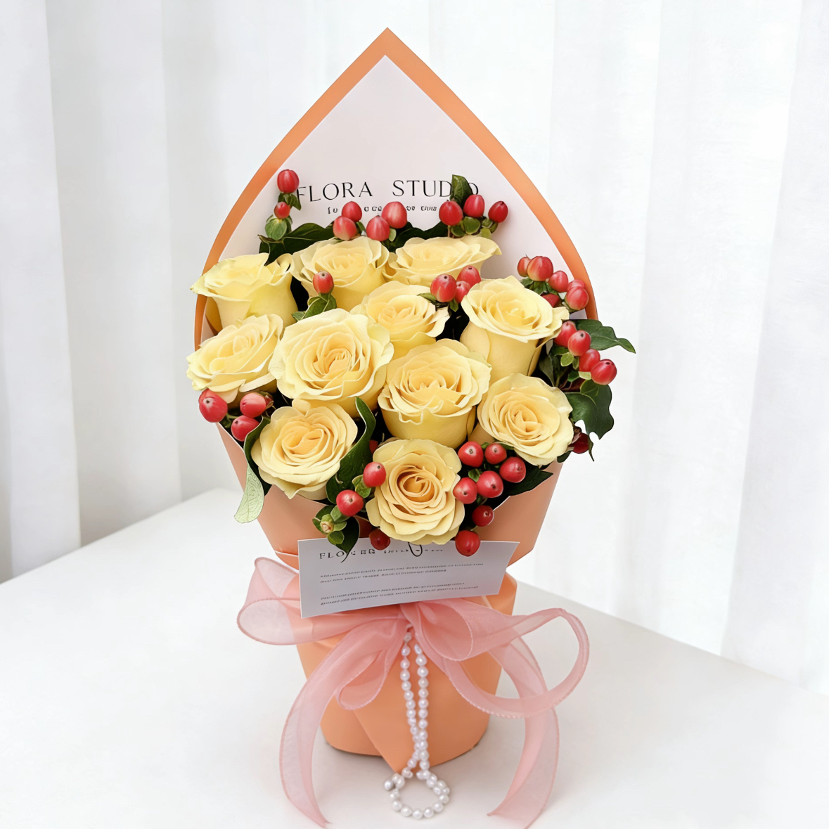 往后余生/11朵香槟玫瑰精美花束包装送礼送花上门送朋友送老婆